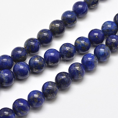 Natural Lapis Lazuli Round Bead Strands G-E262-01-10mm-1