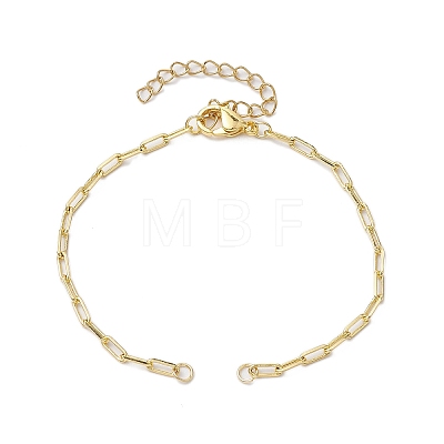 Brass Paperclip Chains Bracelet Makings AJEW-JB01223-1