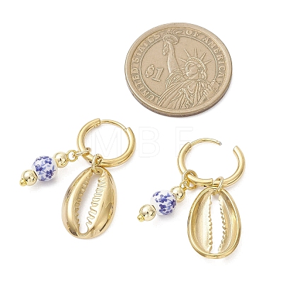 Brass Shell Shape Hoop Earrings EJEW-JE06738-1