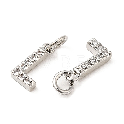 Brass Micro Pave Grade AAA Cubic Zirconia Charms ZIRC-P067-11P-L-NR-1