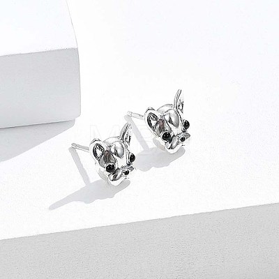 Anti-Tarnish Rhodium Plated 925 Sterling Silver Stud Earrings STER-BB72117-1