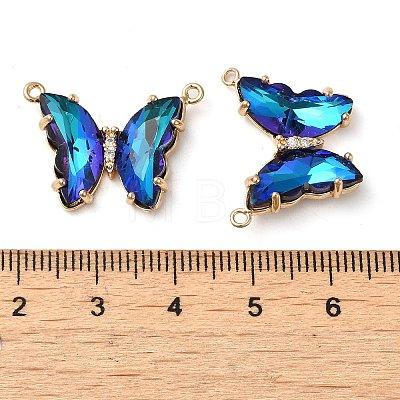 Brass Pave Faceted Glass Connector Charms FIND-Z020-03G-1
