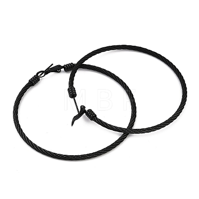 Ion Plating(IP) 304 Stainless Steel Ring Hoop Earrings for Women EJEW-M023-08F-1