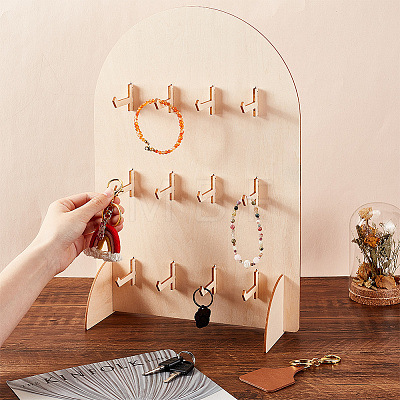 Arch Shaped Wood Bracelet Display Stands BDIS-WH0007-02-1