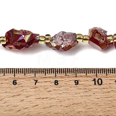 Electroplated Raw Rough Natural Amethyst Beads Strands G-Z131-J02-12-1