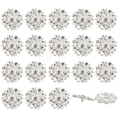 20Pcs Alloy Rhinestone Shank Buttons BUTT-ME0001-27-1