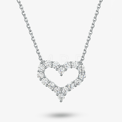 925 Sterling Silver Heart Shape Pendant Necklaces for Women LK7425-2-1