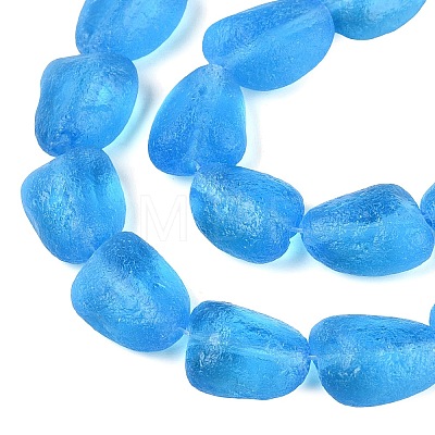 Frosted Handmade Lampwork Beads Strands LAMP-Q041-06B-1