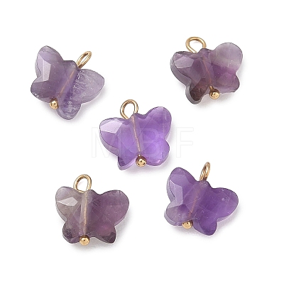Natural Amethyst Pendants KK-D289-61G-03-1