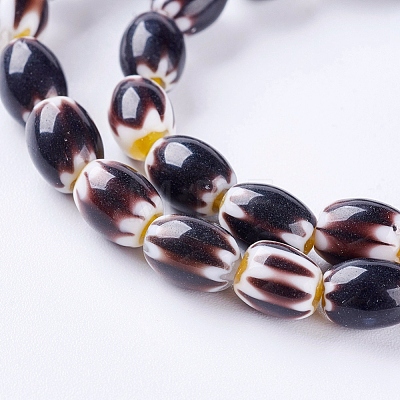 Handmade Millefiori Glass Beads Strands LK-P031-08-1