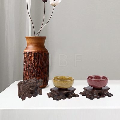 Sandalwood Rectangle Stand Base for Gemstone Display ODIS-WH0020-81A-1