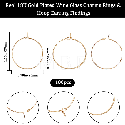 100Pcs 316 Surgical Stainless Steel Wine Glass Charms Rings STAS-BBC0003-17C-1