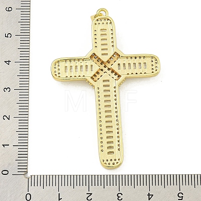 Rack Plating Brass Pave Cubic Zirconia Pendants KK-U029-02G-02-1