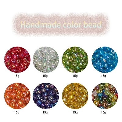 8 Colors Round Glass Seed Beads SEED-YW0001-52-1