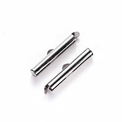 304 Stainless Steel Slide On End Clasp Tubes STAS-S115-01H-P-1