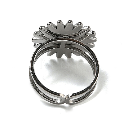 Sun 304 Stainless Steel Open Cuff Rings STAS-Z060-08P-06-1