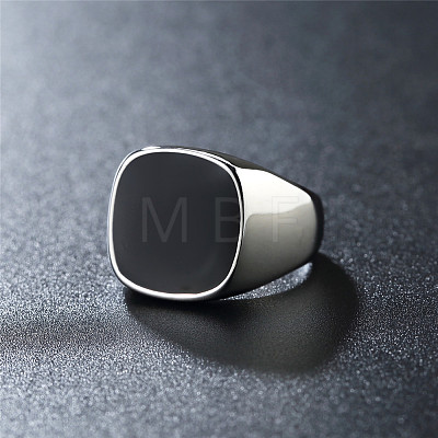 Square Titanium Steel Enamel Finger Rings for Men FS-WG78CFC-03-1