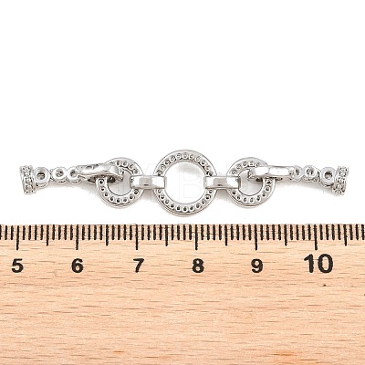 Brass Micro Pave Clear Cubic Zirconia Fold Over Clasps KK-P354-03P-1