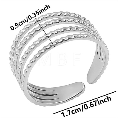 Non-Tarnish Geometric Minimalist Hollow 304 Stainless Steel Cuff Rings KD9952-1-1