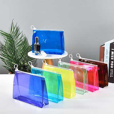 WADORN 10Pcs 5 Colors Transparent PVC Cosmetic Storage Zipper Bags ABAG-WR0001-04-1