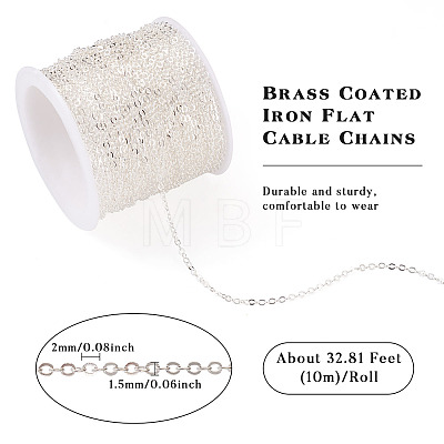 Brass Coated Iron Flat Cable Chains CH-TAC0007-01S-1