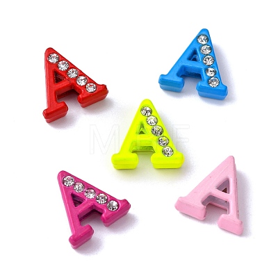 Spray Painted Zinc Alloy Slide Charms ALRI-WH0005-13A-1