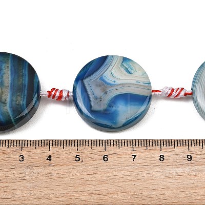 Natural Banded Agate Coin Beads Strands GG-CBAE0EB-06D-1