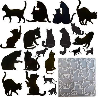 Cat Shape DIY Silhouette Silicone Molds PW-WG34616-01-1