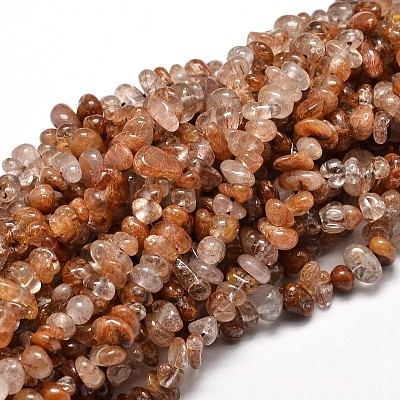 Natural Rutilated Quartz Chip Beads Strands X-G-E271-91-1