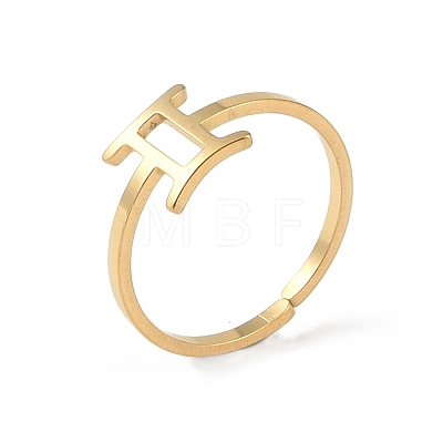 Real 18K Gold Plated 304 Stainless Steel Adjustable Finger Ring RJEW-L115-01G-06-1