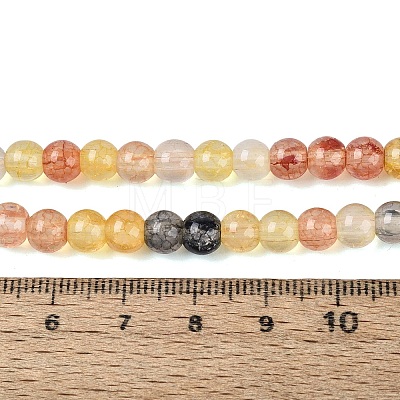Ombre Effect Dyed Crackle Glass Beads Strands GLAA-Q106-01A-B18-1