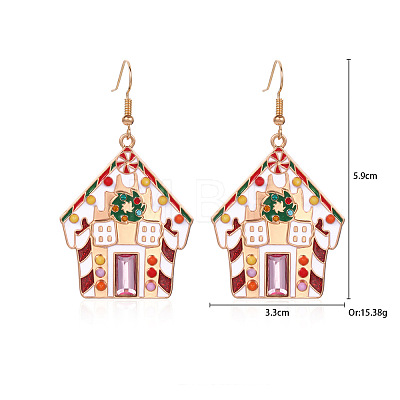 Christmas Alloy Rhinestone Dangle Earrings FS-WGC5D36-05-1