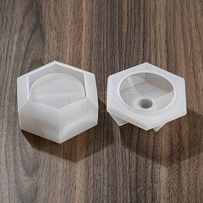 Hexagon Shape Candle Jar Molds DIY-K073-03-1