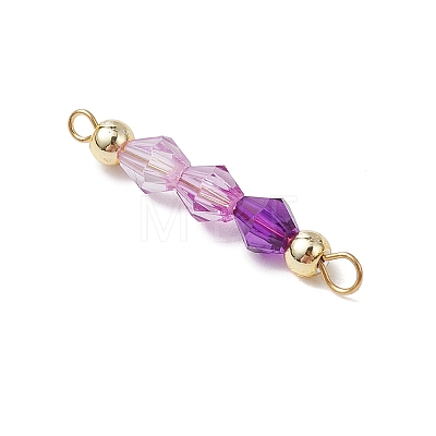 15Pcs 5 Colors Acrylic Bicone Beaded Connector Charms PALLOY-JF03476-1