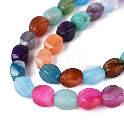 Natural Agate Beads Strands G-Q604-02A-M01-1
