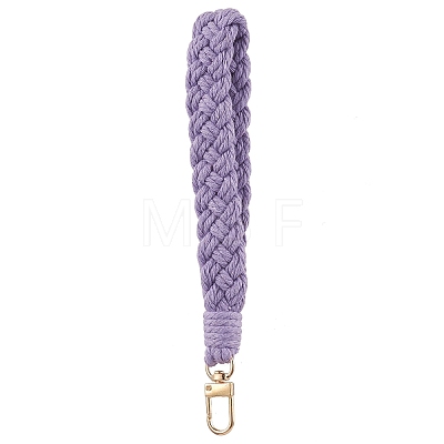 Handmade Macrame Cotton Threads Wrist Strap Pendant Decoration HJEW-JM02625-1