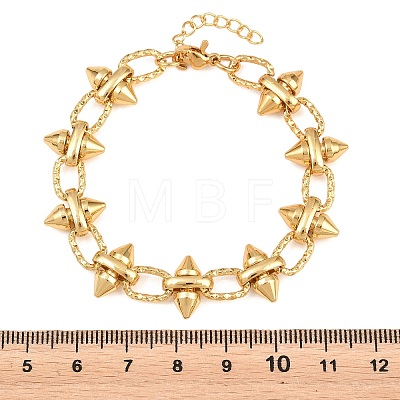 Punk 304 Stainless Steel Spiked Link Chain Bracelets for Women SA-H001-21G-1