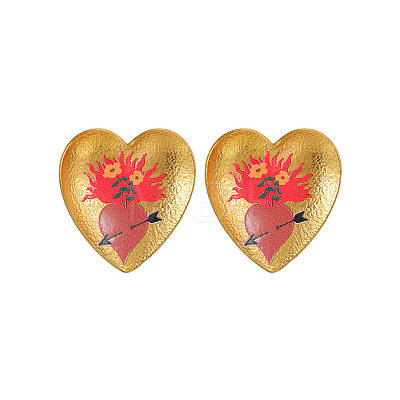 304 Stainless Steel Enamel Stud Earrings WGB06E4-01-1