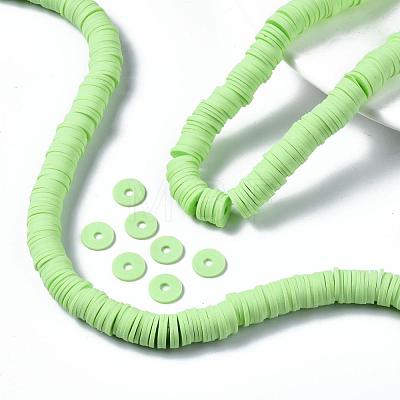 Flat Round Eco-Friendly Handmade Polymer Clay Beads CLAY-R067-10mm-24-1