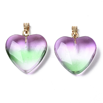 Two Tone Spray Painted Glass Pendants X-GLAA-N035-016-C01-1