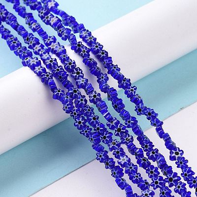 Handmade Millefiori Glass Bead Strands LAMP-J035-6mm-14-1