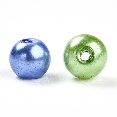 Baking Painted Pearlized Glass Pearl Beads HY-Q003-6mm-M01-1