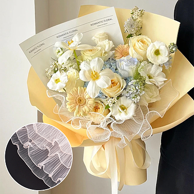 Polyester Flower Bouquet Wrapping Mesh Paper DIY-WH0542-37C-1