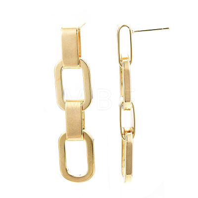 Brass Cable Chain Tassel Earrings KK-S356-352-NF-1