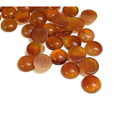 Natural Light Salmon Agate Cabochons G-P393-R17-12mm-1