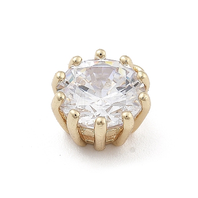 Brass Micro Pave Cubic Zirconia Pendants X-KK-M306-08G-1