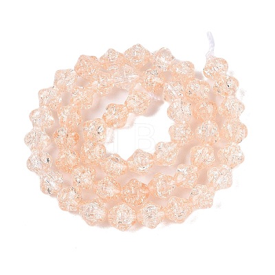 Transparent Crackle Glass Beads Strands GLAA-Q115-04A-09-1