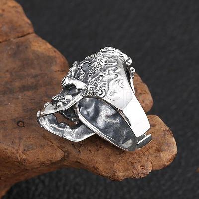 Alloy Rhinestone Adjustable Statement Cuff Open Rings for Men FS-WG8D7BC-01-1