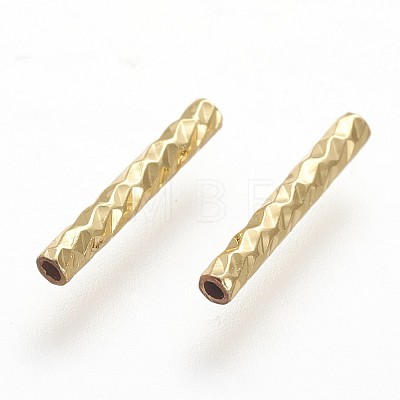 Rack Plating Brass Tube Beads X-KK-A142-006G-1