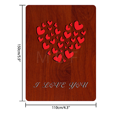 MDF Greeting Card & Paper Envelope with Bowknot AJEW-WH0203-002-1